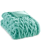 Madison Park Ruched Reversible Faux-Fur Throw, 50" x 60"