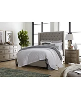 Closeout! Grey Monroe Ii Upholstered Queen Bed, Created for Macy's