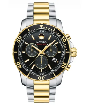 Movado Men's Swiss Chronograph Series 800 Two-Tone Pvd Stainless Steel Bracelet Diver Watch 42mm