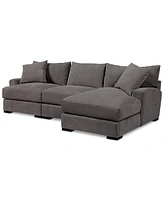 Closeout! Rhyder 3-Pc. Fabric Sectional Sofa with Chaise, Created for Macy's