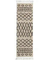 Closeout! Nourison Home Moroccan Shag MRS02 Cream 2'2" x 8'1" Runner Rug