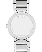 Movado Men's Swiss Sapphire Stainless Steel Bracelet Watch 39mm