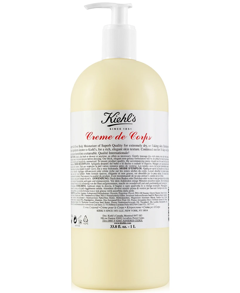 Kiehl's Since 1851 Creme de Corps Body Lotion with Cocoa Butter, 33.8 fl. oz.