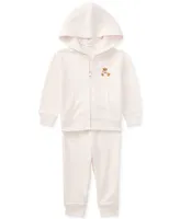 Polo Ralph Lauren Baby Girls Bear Hoodie and Pants Set