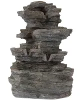 Pure Garden Tiered Stone Led Table Fountain