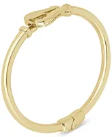Italian Gold Horseshoe Hook Bangle Bracelet in 14k Gold-Plated Sterling Silver