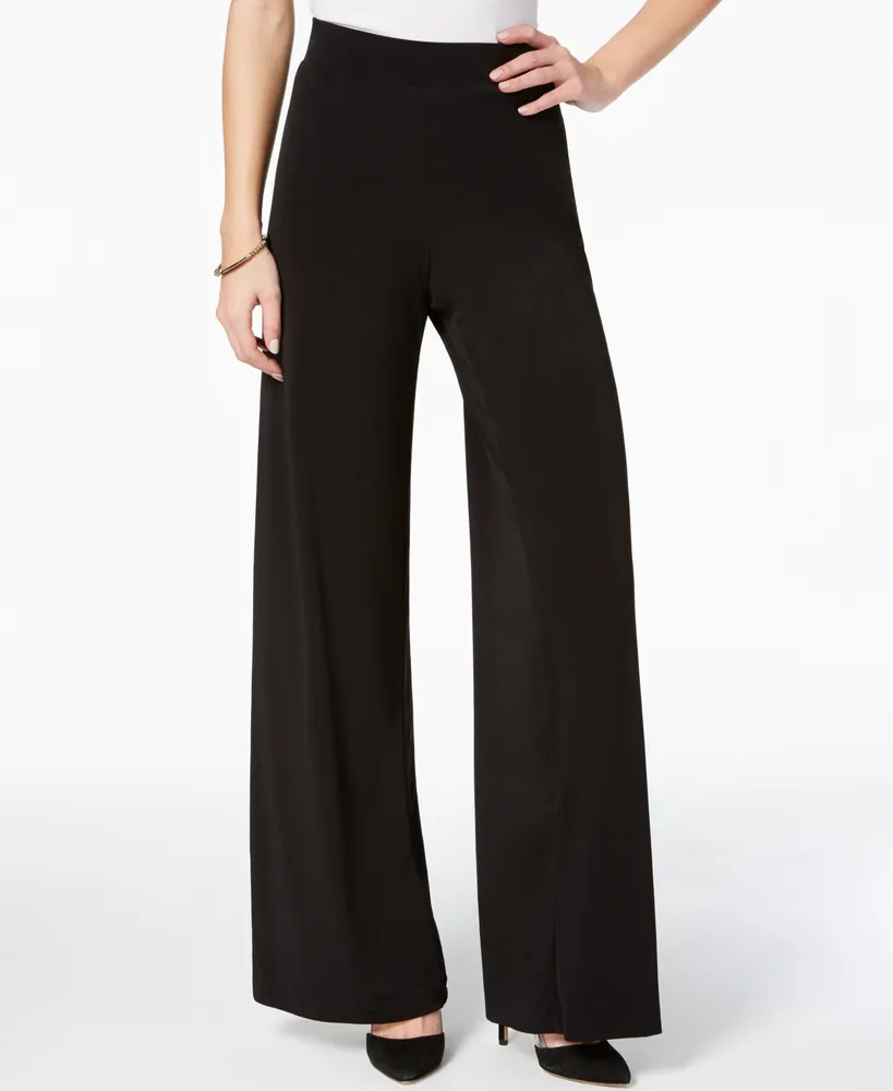 Ny Collection Petite Mid Rise Pull On Wide-Leg Palazzo Pant
