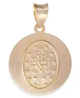 Miraculous Medal Pendant in 14k Yellow Gold