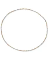 18" Tri-Color Singapore Chain Necklace (2-5/8mm) in 14k Gold, White Gold & Rose Gold