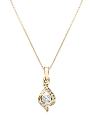Diamond Teardrop 18" Pendant Necklace 14k White Gold, Yellow Gold and Rose (1/8 ct. t.w.)