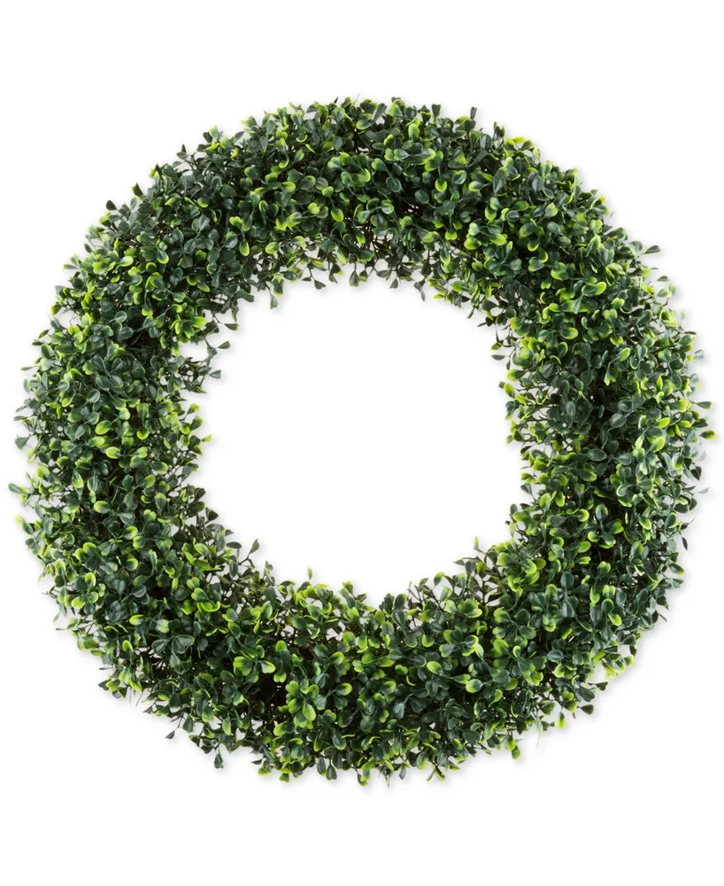 Pure Garden Faux Boxwood 19.5" Round Wreath