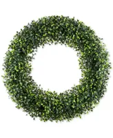 Pure Garden Faux Boxwood 19.5" Round Wreath