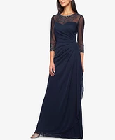 Alex Evenings Women's Illusion Embellished A-Line Gown