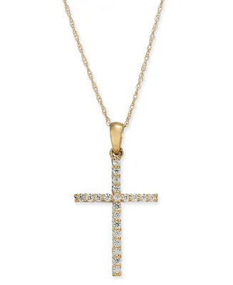 Diamond Cross 18" Pendant Necklace (1/4 ct. t.w.)