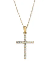 Diamond Cross 18" Pendant Necklace (1/4 ct. t.w.)