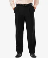 Haggar Men's Cool 18 Pro Classic-Fit Expandable Waist Pleated Stretch Dress Pants