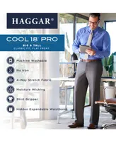 Haggar Men's Big & Tall Cool 18 Pro Classic-Fit Expandable Waist Flat Front Stretch Dress Pants