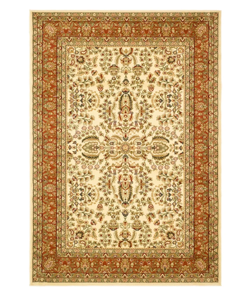 Closeout! Safavieh Round Area Rug, Lyndhurst LNH214 Ivory/Rust 8' x 8'