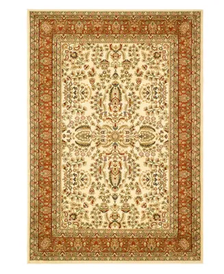 Closeout! Safavieh Round Area Rug, Lyndhurst LNH214 Ivory/Rust 8' x 8'