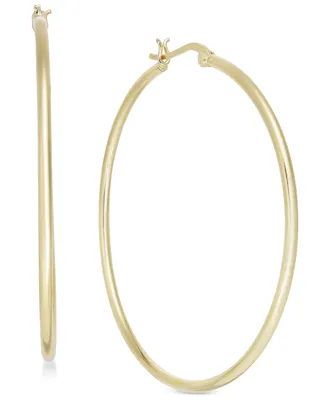 And Now This Large Gold Plated Polished Large Hoop Earrings
