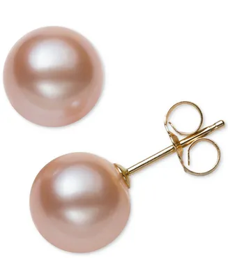 Belle de Mer Cultured Freshwater Pearl Stud Earrings (7mm) 14k Gold