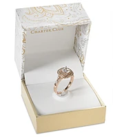 Charter Club Double Halo Crystal Center Ring, Created for Macy's