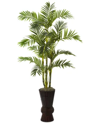 Nearly Natural 62" Areca Palm Tree with Decorative Planter