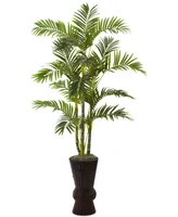 Nearly Natural 62" Areca Palm Tree with Decorative Planter