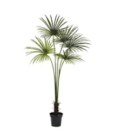 Nearly Natural 7' Fan Palm Uv-Resistant Indoor/Outdoor Tree