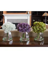 Nearly Natural 3-Pc. Hydrangea Set with Vases
