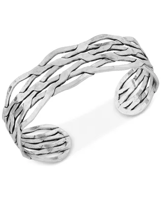 Lucky Brand Silver-Tone Twisted Cuff Bracelet