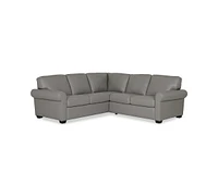 Orid 2-Pc. "L"-Shaped Leather Roll Arm Sectional , Created for Macy's