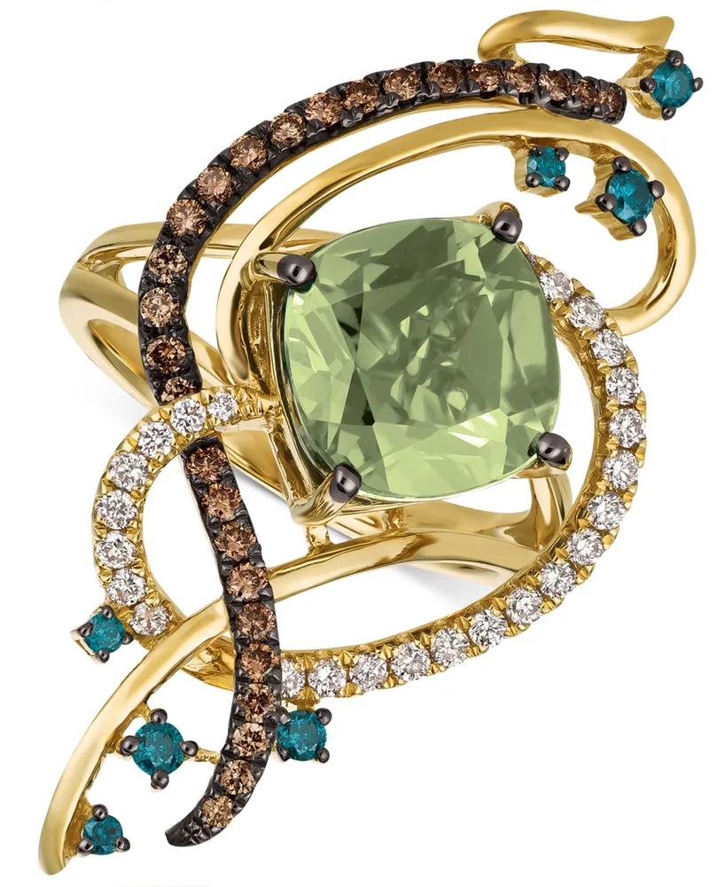 Le Vian Exotics Crazy Collection Mint Julep Quartz (3-1/4 ct. t.w.) & Diamond (3/4 ct. t.w.) Statement Ring in 14k Gold