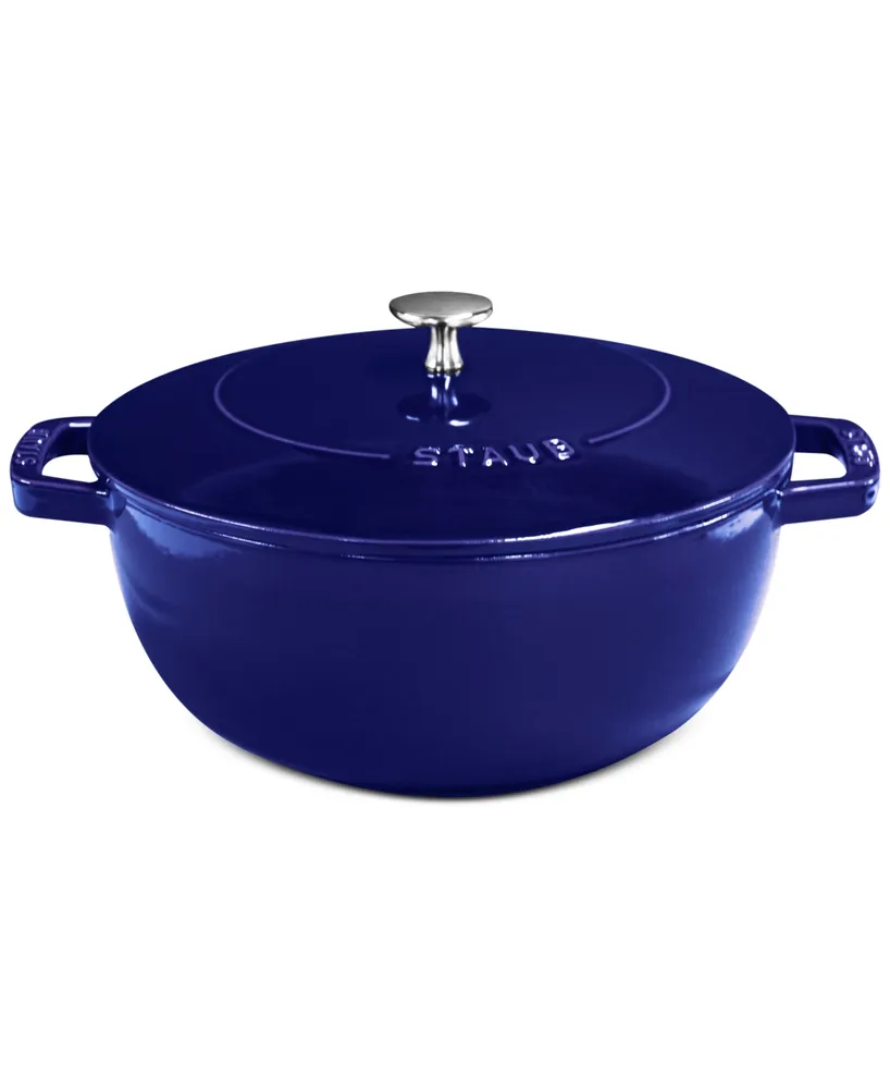 Staub Cast Iron 3.75 Quart Essential French Oven Rooster Lid Dark Blue