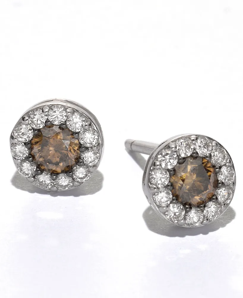 Le Vian Chocolatier Diamond Stud Earrings (1 ct. t.w.) in 14k White Gold