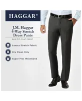 J.m. Haggar Men's 4 Way Stretch Slim Fit Flat Front Dress Pant