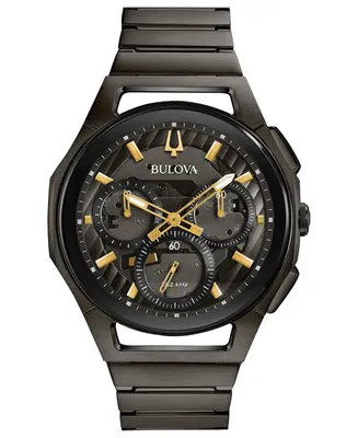 Bulova Men's Chronograph Curv Gray Stainless Steel Bracelet Watch 44mm