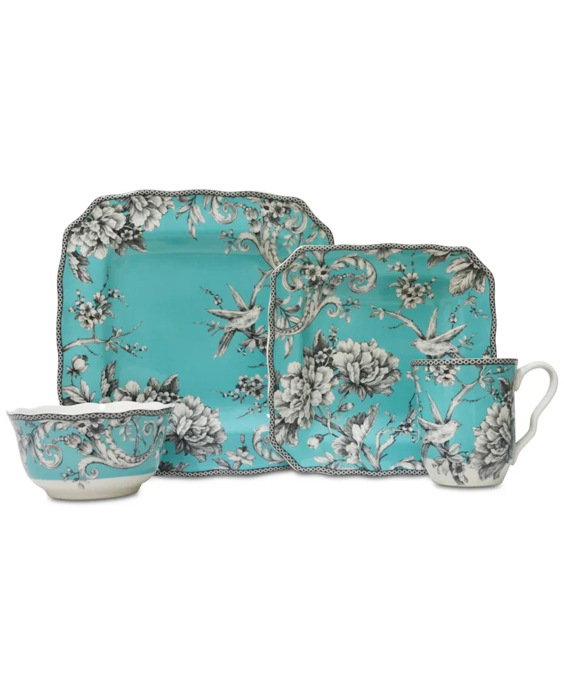 222 Fifth Adelaide Turquoise 16-Pc. Dinnerware Set, Service for 4