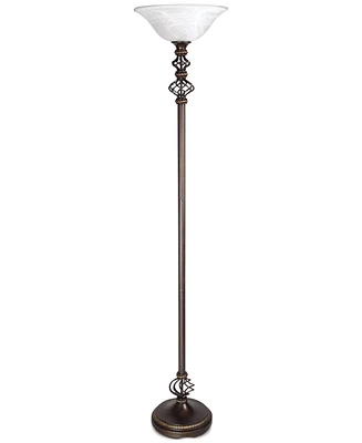 Cal Lighting 3-Way Iron Torchiere Floor Lamp