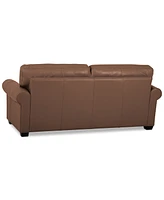 Orid 77" Leather Roll Arm Apartment Sofa, Created for Macy's