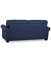 Orid 77" Leather Roll Arm Apartment Sofa, Created for Macy's