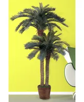 Nearly Natural 6' & 4' Sago Palm Double-Potted Artificial Tree