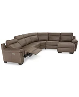 Closeout! Julius Ii -Pc. Leather Chaise Sectional Sofa With 1 Power Recliner, Headrest & Usb Outlet