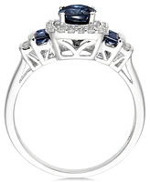 Sapphire (1 ct. t.w.) and Diamond (1/5 ct. t.w.) Ring in 14k Gold (Also available in Emerald and Ruby)