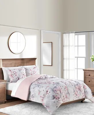 Colesville Floral/Solid 3 Piece Comforter Bedding Sets