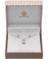 Giani Bernini 2-Pc. Set Cubic Zirconia Round Pendant Necklace and Stud Earring Set in 18k Gold-Plated Sterling Silver Created for Macy's