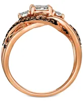 Le Vian Chocolatier Diamond Ring (3/8 ct. t.w.) 14k Rose Gold (Also Available Two-Tone White & Yellow or Gold)