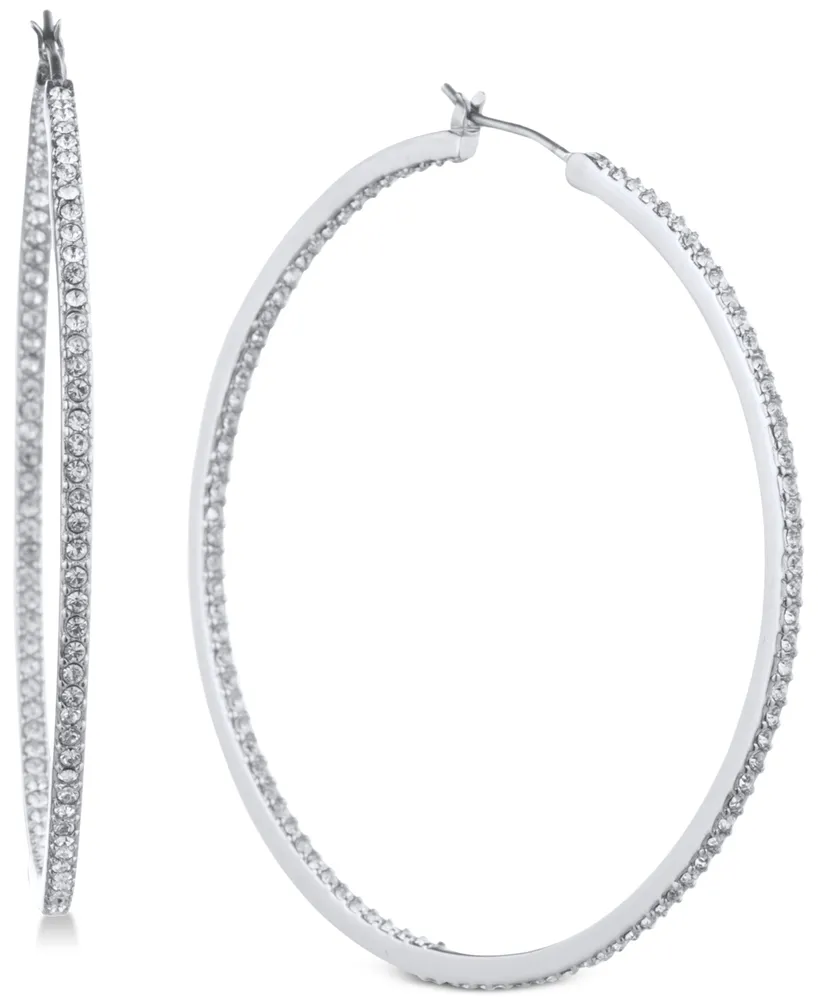 Givenchy Pave 2" Medium Hoop Earrings