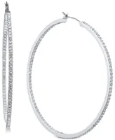 Givenchy Pave 2" Medium Hoop Earrings