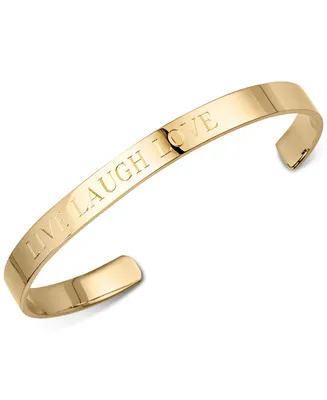 Sarah Chloe "Live Laugh Love" Bangle Bracelet Sterling Silver or 14K Gold-Plated